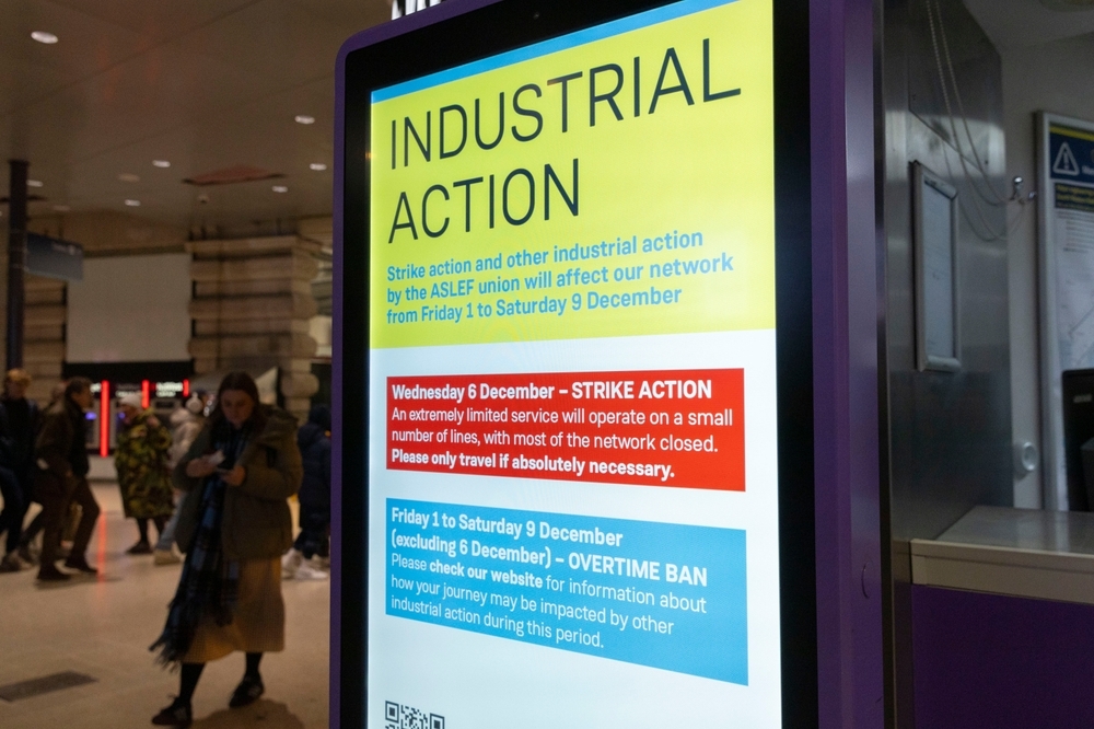 Industrial action strike sign